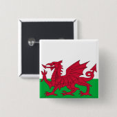 Button met vlag van Wales (Voorkant /achterkant)