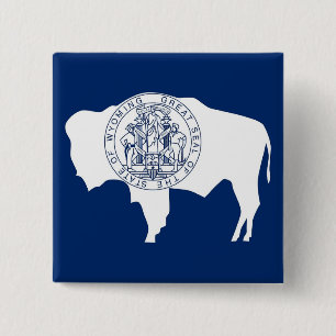 Button met vlag van Wyoming