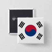 Button met vlag van Zuid-Korea (Voorkant /achterkant)