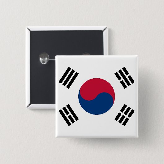 Button met vlag van Zuid-Korea (Voorkant /achterkant)