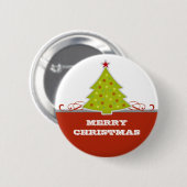 Button met witte kerstbomen (Voorkant /achterkant)