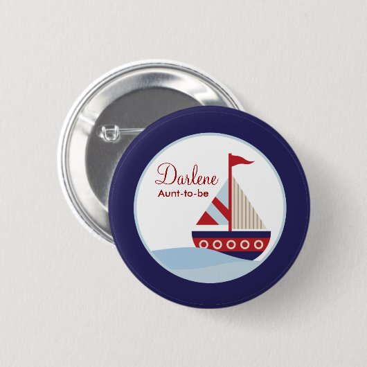 Button met zeilboot (Voorkant /achterkant)