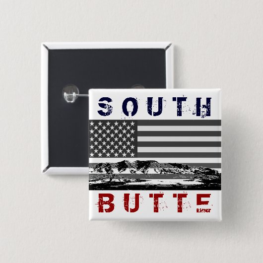 Button met Zuid-Butte "Stars and Stripes" (Voorkant /achterkant)