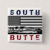 Button met Zuid-Butte "Stars and Stripes" (Voorkant)