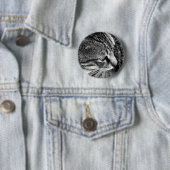 Button met zwarte en witte kat (In situ)