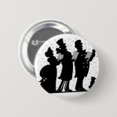 Button met zwarte en witte kerstCaroler (Voorkant /achterkant)