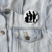 Button met zwarte en witte kerstCaroler (In situ)