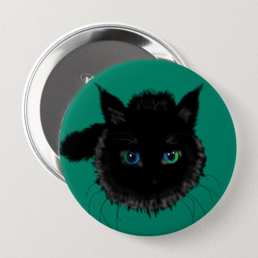 Button met zwarte kat - aangepaste kleuren (Voorkant /achterkant)