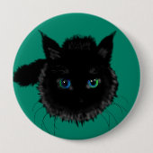 Button met zwarte kat - aangepaste kleuren (Voorkant)