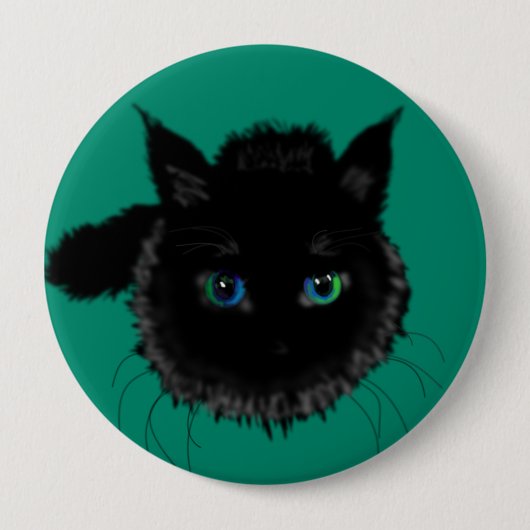 Button met zwarte kat - aangepaste kleuren (Voorkant)