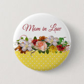 Button moeder in Law Floral Bouquet Wedding (Voorkant)