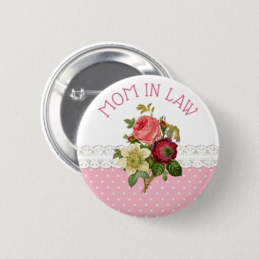 Button moeder in Law Rose Bouquet Wedding (Voorkant /achterkant)