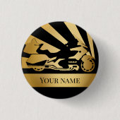 Button motorfiets biker gold (Voorkant)