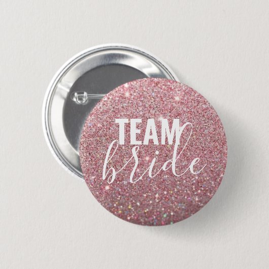 Button - Mulberry Glitter Fab Team Bride (Voorkant /achterkant)