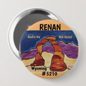 Button naam tag. Rock in de Red Rocks (Voorkant /achterkant)