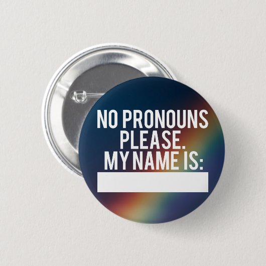 Button "No Pronouns Alsjeblieft" (Regenboog) (Voorkant /achterkant)