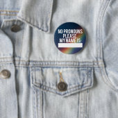 Button "No Pronouns Alsjeblieft" (Regenboog) (In situ)