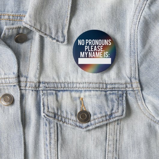 Button "No Pronouns Alsjeblieft" (Regenboog) (In situ)