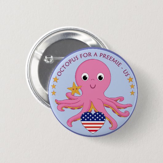 Button octopus voor een preemie US (Voorkant /achterkant)