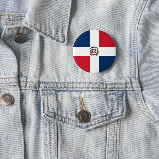 Button onder de vlag van de Dominicaanse Republiek (In situ)