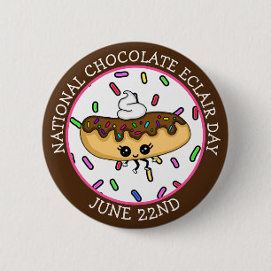 Button op 22 juni National Chocolate Eclair Day