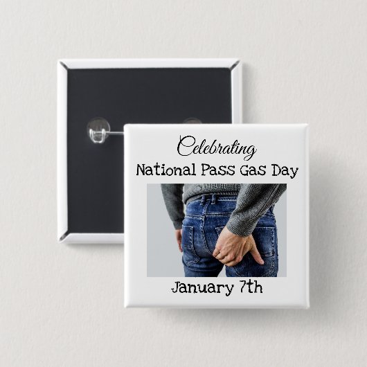 Button op de nationale gasdag rond de pas (Voorkant /achterkant)