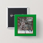 Button op het kerstvierkant (Voorkant /achterkant)