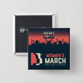 Button op Kern Square voor vrouwenmars (Voorkant /achterkant)