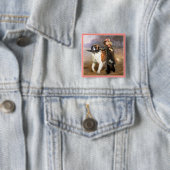 Button: Op naar school Vierkante Button 5,1 Cm (In situ)