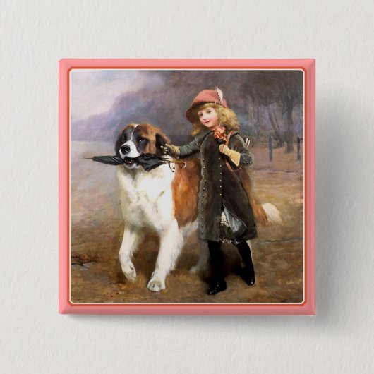 Button: Op naar school Vierkante Button 5,1 Cm (Voorkant)
