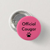 Button-opdruk, officiële cougar ronde button 3,2 cm (Voorkant /achterkant)