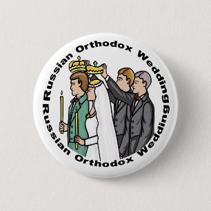 Button: Orthodoxe bruiloft Ronde Button 5,7 Cm