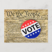 Button over de Amerikaanse grondwet Briefkaart (Voorkant)