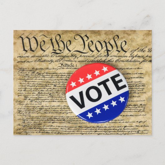 Button over de Amerikaanse grondwet Briefkaart (Voorkant)