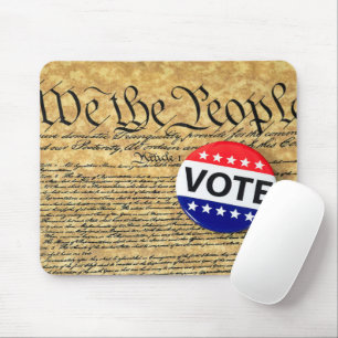 Button over de Amerikaanse grondwet Muismat