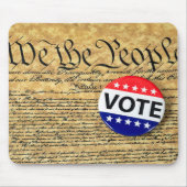 Button over de Amerikaanse grondwet Muismat (Voorkant)