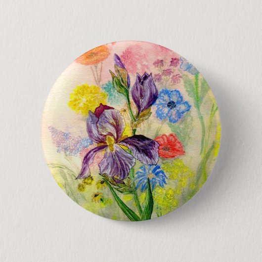 Button "Paarse Iris" (Voorkant)