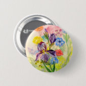 Button "Paarse Iris" (Voorkant /achterkant)