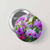 Button Paarse Lilies ventilator (Voorkant /achterkant)