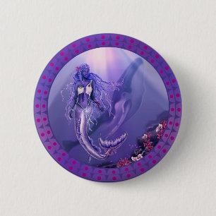 Button Paarse Oceaan Mermaid