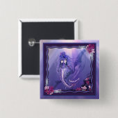 Button Paarse Oceaan Mermaid (Voorkant /achterkant)