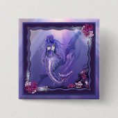 Button Paarse Oceaan Mermaid (Voorkant)
