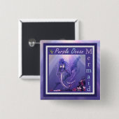 Button Paarse Oceaan Mermaid (Voorkant /achterkant)