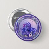 Button Paarse Oceaan Mermaid (Voorkant /achterkant)