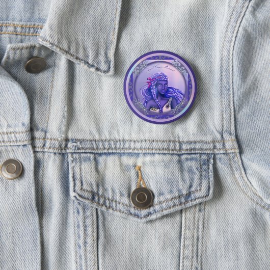 Button Paarse Oceaan Mermaid (In situ)