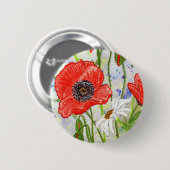 Button "papaver" (Voorkant /achterkant)
