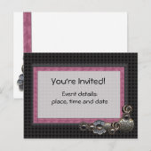 Button Party Invitation briefkaart (Voorkant / Achterkant)