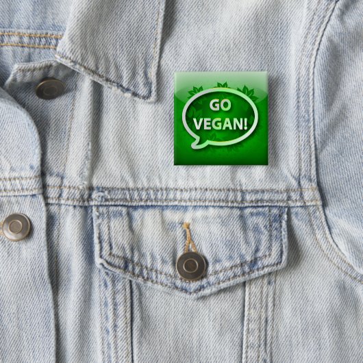 Button pictogram groen GO VEGAN (In situ)