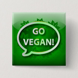 Button pictogram groen GO VEGAN