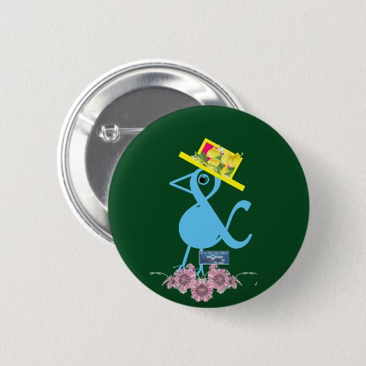 Button Pin - Blauw(Tweet) RFPMDesigns ©️2024 (Voorkant /achterkant)